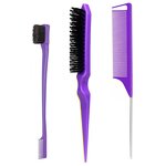 Hair Styling Brush Set Manufacturer - 3pcs Double Sided Tail & Edge Control Brush