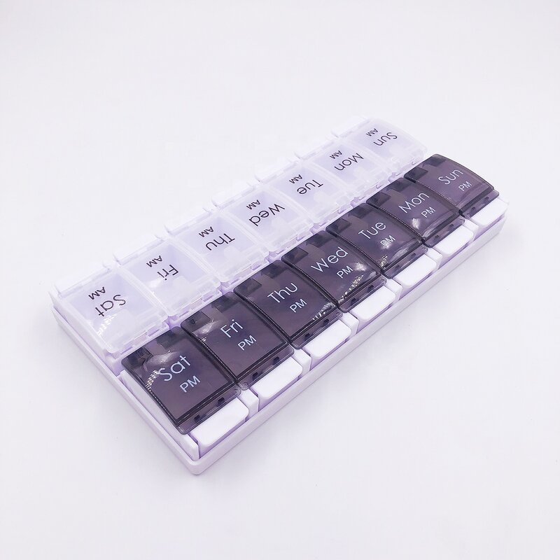 Pill Organizer Manufacturer - 7-Day AM/PM BPA Free Easy Open Push Button Weekly