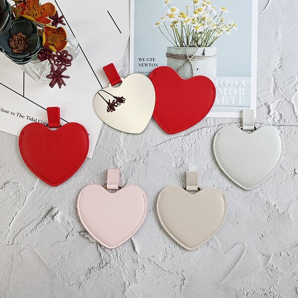 Pocket Mirror Manufacturer - Custom Logo Heart Shape Stainless Steel Cute Gift