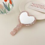 Hand Held Mirror Manufacturer - New Arrival Vanity Heart Acetate Pocket for Girls Gift