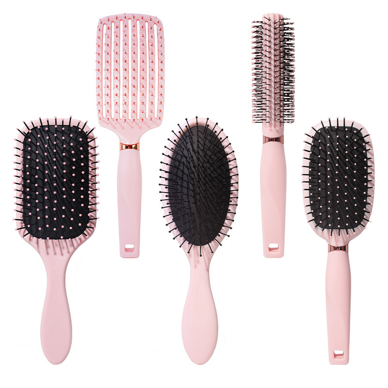 Styling Comb Set Manufacturer - Ionic Daily Pink Portable Paddle Hollow Out Curved