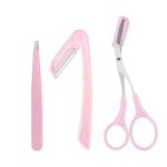 Eyebrow Trimming Tools Manufacturer - 3 PCS Stainless Steel Tweezers Scissors Knife