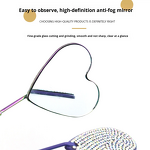 Eyelash Extension Mirror Manufacturer - Stainless Steel Eco-Friendly Heart-Shaped with Rhinestone