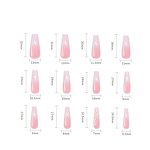Press on Nails Manufacturer - 24pcs French Pink Long Ballerina Glossy Coffin False