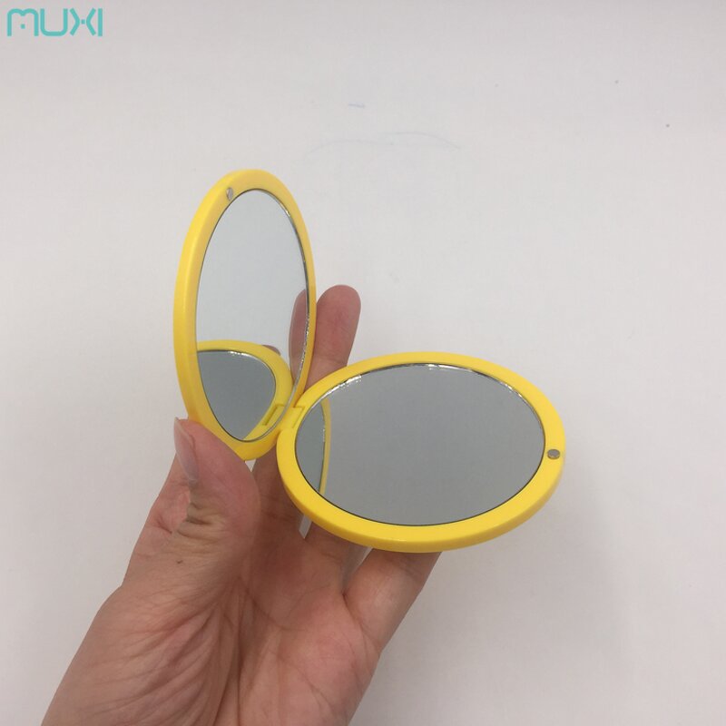 Pocket Cosmetic Mirror Manufacturer - Compact 7.5cm Diameter Yellow Round