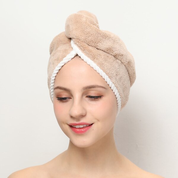 Hair Cap Manufacturer - Super Absorbent Quick Drying Coral Velvet Headscarf Thickened