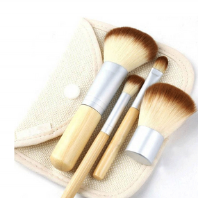 Makeup Brush Set Manufacturer - High Quality 4 Pcs Bamboo Synthetic Professional