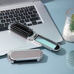 Hair Brush with Mirror Manufacturer - High Quality Electroplated Silver Mini Folding