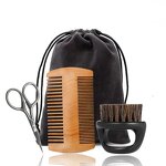 Beard Brushes and Comb Set Manufacturer - Factory Wholesale Boar Bristle with Scissors