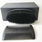 Beard Brush Set Manufacturer - Wholesale Custom Logo Black Boar Bristle Wood