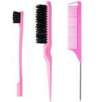 Hair Styling Brush Set Manufacturer - 3pcs Double Sided Tail & Edge Control Brush