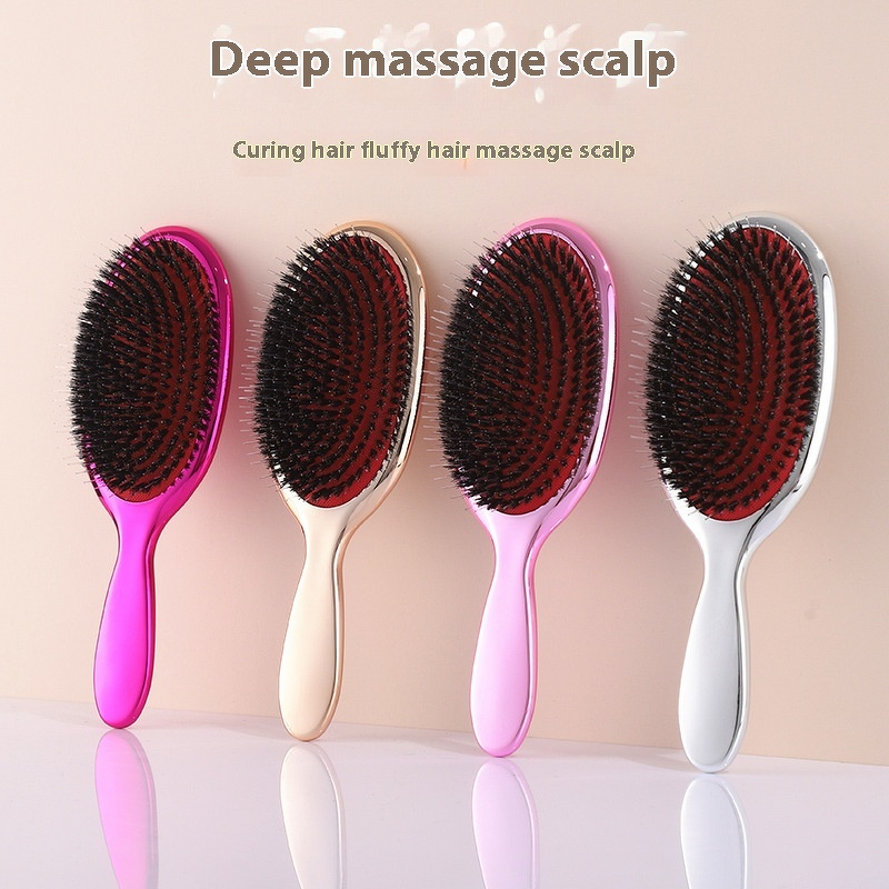 Hair Brush Manufacturer - Large Oval Boar Bristle Styling Scalp Massage Air Cushion
