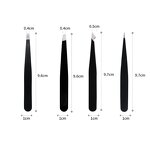Eyebrow Tweezers Set Manufacturer - Private Label Black Straight Tip Stainless Steel