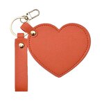 Cosmetic Mirror Manufacturer - Customize Logo Portable Exquisite Leather Heart Shaped