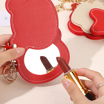 Makeup Mirror Manufacturer - Fashionable Student Leather Butterfly Keychain Portable
