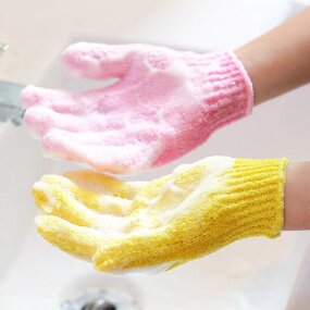 Body Scrub Loofah Manufacturer - Nylon Double Sided Exfoliating Gloves for Shower