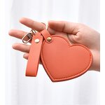 Cosmetic Mirror Manufacturer - Customize Logo Portable Exquisite Leather Heart Shaped