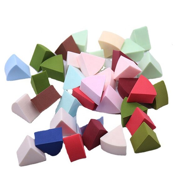 Powder Puff Manufacturer - Fan Shaped Wet Dry Use Facial Triangle Cosmetic