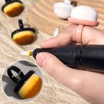 Dust Cleaning Brush Manufacturer - Oval Black & White Ring-Shaped Nylon Manicure Tool
