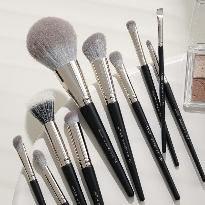 Makeup Brush Kit Manufacturer - 10pcs Black Professional Powder Eyeliner Eyeshadow Foundation Cosmetic