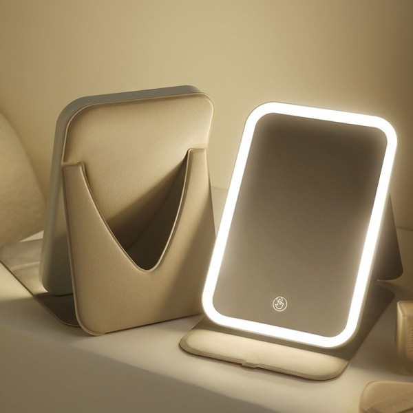 Rotating Makeup Mirror Manufacturer - LED Folding Rechargeable 3 Color Light with 64 LED