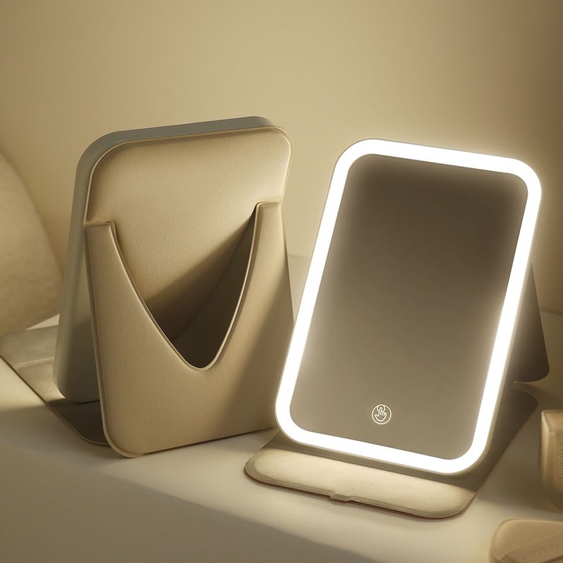 Rotating Makeup Mirror Manufacturer - LED Folding Rechargeable 3 Color Light with 64 LED