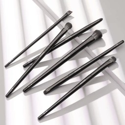 化妆刷套装源头工厂-6件眼线眼影眉笔黑色专业定制化妆品套装