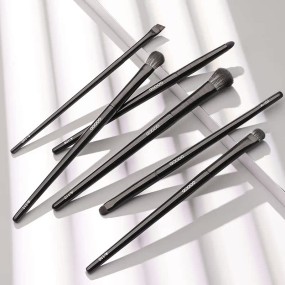 Makeup Brush Set Factory - 6pcs Eyeliner Eyeshadow Eyebrow Black Professional Custom Cosmetic Kit