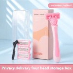 Body Hair Razor Manufacturer - Portable 6 Layer Blade Beauty Razor for Women Leg Bikini Underarm