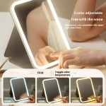Rotating Makeup Mirror Manufacturer - LED Folding Rechargeable 3 Color Light with 64 LED