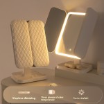 Tri Fold Mirror Factory - 3 Color Light Stepless Dimming Touch Control USB Rechargeable