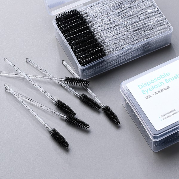 Disposable Eyelash Brush Factory - 50pcs Crystal Extension Eyebrow Eye Lash Plastic Mascara Wands Professional