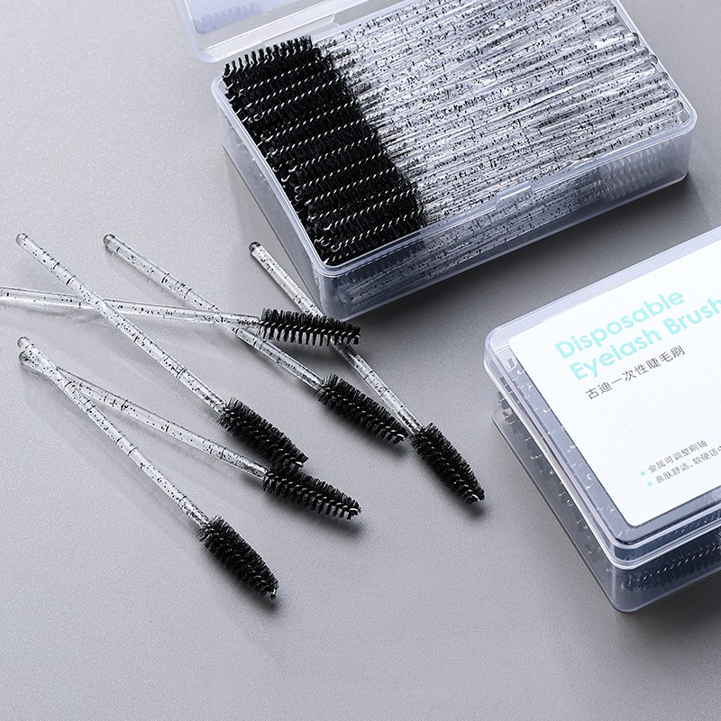 Disposable Eyelash Brush Factory - 50pcs Crystal Extension Eyebrow Eye Lash Plastic Mascara Wands Professional