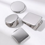 Pocket Makeup Mirror Manufacturer - Custom Logo Stainless Steel Double-sided Compact Folding Mini
