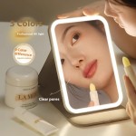 Rotating Makeup Mirror Manufacturer - LED Folding Rechargeable 3 Color Light with 64 LED
