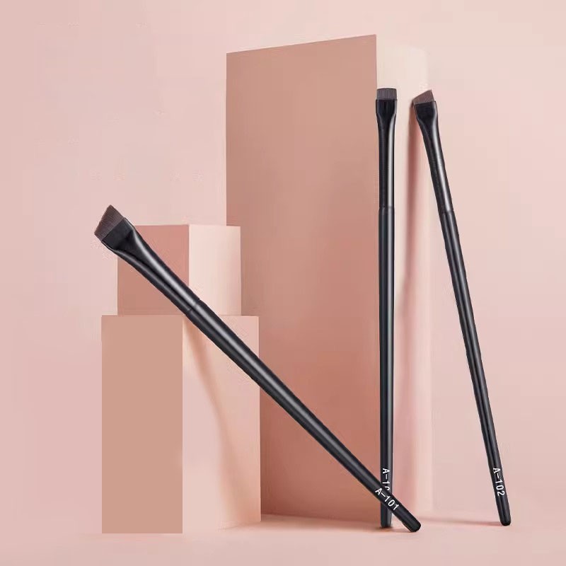 Eyeliner Brush Set Factory - 3pcs Fine Angled Ultra Thin Professional Luxury Cosmetic Pencil Brush