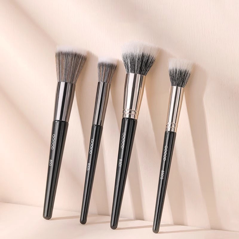 Goat Hair Brush Factory - Goodgudi Single Luxury High Quality Professional Flat Black Cosmetic