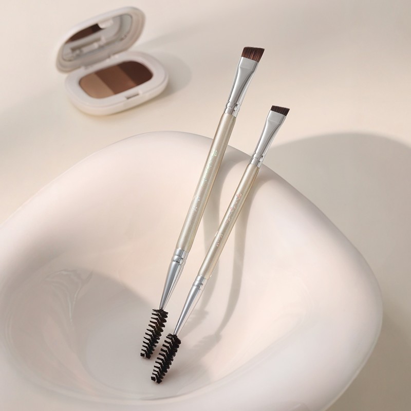 Double Ended Brow Brush Factory - High Quality Professional Angled Eye Brow Spoolie Eyelash Comb