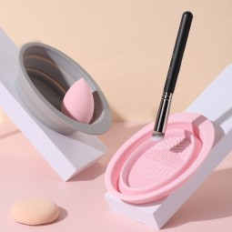 硅胶刷清洁器生产商-折叠便携化妆品刷清洁垫粉扑海绵用