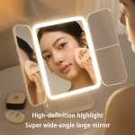 Tri Fold Mirror Factory - 3 Color Light Stepless Dimming Touch Control USB Rechargeable