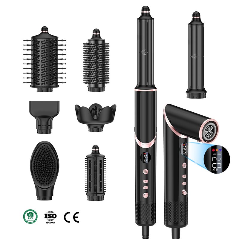 8 in 1 Hair Air Styler Manufacturer - BLDC Hot Air Brush Straightener Curler Volumizing Tool