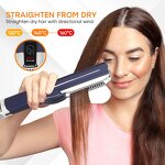 2 in 1 Hair Dryer Straightener Manufacturer - Professional Titanium Flat Iron Wet to Dry Styler