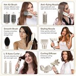 8 in 1 Hair Styling Tool Manufacturer - High Speed Ionic Hair Dryer Hot Comb Curling Iron Straightener