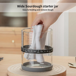 Sourdough Starter Jar Kit Manufacturer - 2 Pack Borosilicate Glass with Thermometer Scraper Cloth Cover