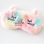 Eye Mask Manufacturer - Plush Cartoon Cute Fluffy Embroidery Rainbow with Strap