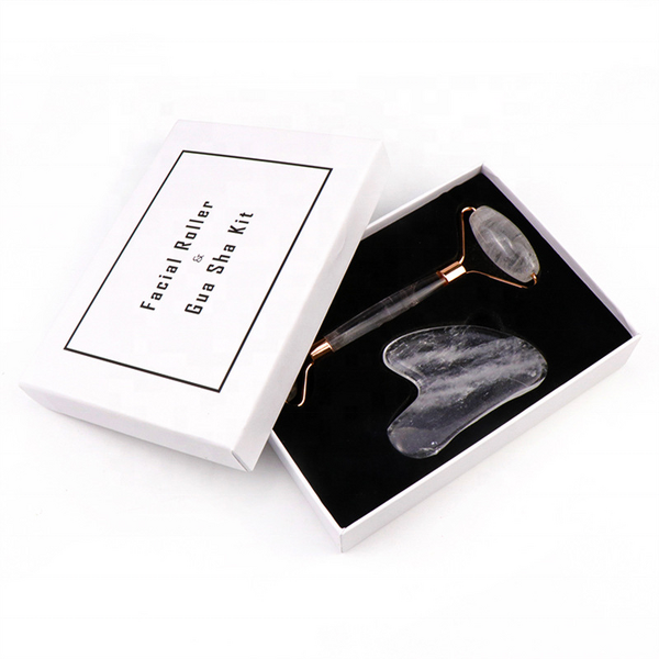 Jade Guasha Set Manufacturer - Clear Nephrite White Crystal Stone with Box