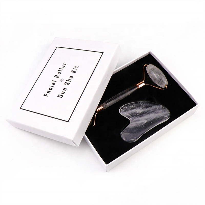 Jade Guasha Set Manufacturer - Clear Nephrite White Crystal Stone with Box