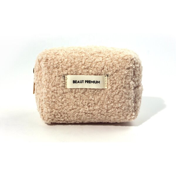 Cosmetic Pouch Manufacturer - High End Customized Recycled Teddy Velvet Peach Skin
