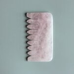 Hair Comb Manufacturer - Natural Rose Quartz Crystal Stone Jade Guasha for Head Massage