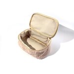 Makeup Case Manufacturer - Private Label Recycled Teddy Velvet Plush Travel with Handle